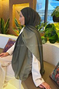 Lamelif Degrade Desen Soft Şal Haki