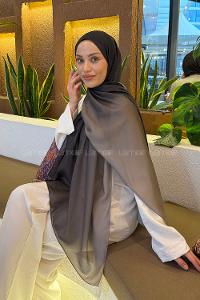 Lamelif Degrade Desen Soft Şal Siyah Toprak