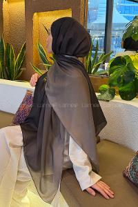 Lamelif Degrade Desen Soft Şal Siyah Toprak