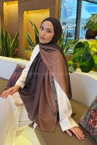 Lamelif Degrade Desen Soft Şal Sütlü Kahve