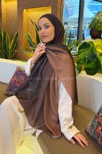 Lamelif Degrade Desen Soft Şal Sütlü Kahve