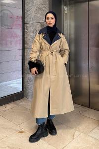 Lamelif Garnili Uzun Trenç Sütlü Kahve