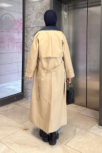 Lamelif Garnili Uzun Trenç Sütlü Kahve