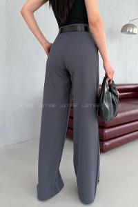 Lamelif Kemerli Palazzo Pantolon Antrasit
