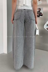 Light Grey Denim High Waist Denim Pants