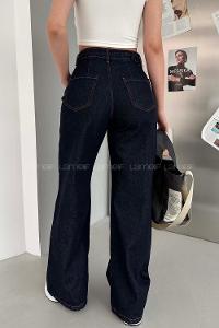 Dark Blue Denim High Waist Denim Pants