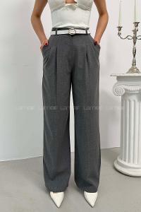 Gray Viscose Fabric Polyester High Waist Material Pants
