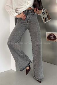 Gray Denim High Waist Denim Pants