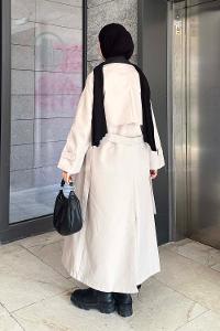 Lamelif Garnili Uzun Trenç Kum Beji