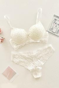 Lamelif Taşlı Dantelli Destekli Sütyen Takım 