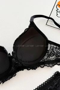 Lamelif Taşlı Dantelli Destekli Sütyen Takım