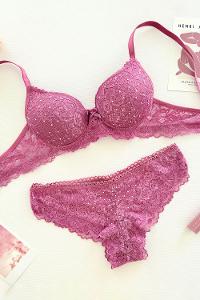 Lamelif Taşlı Dantelli Destekli Sütyen Takım