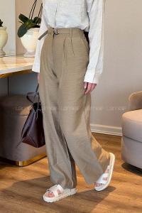 Camel Cotton High Waist Comfortable Pants