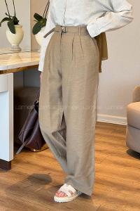 Camel Cotton High Waist Comfortable Pants