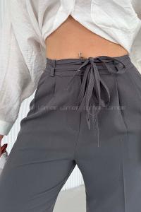 Lamelif İp Detaylı Pantolon Antrasit
