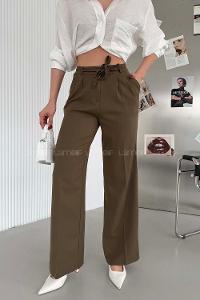 Lamelif İp Detaylı Pantolon Haki