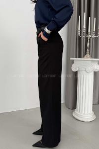Lamelif Yüksek Bel Palazzo Pantolon Siyah