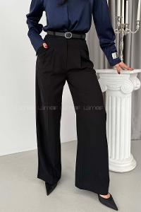 Lamelif Yüksek Bel Palazzo Pantolon Siyah