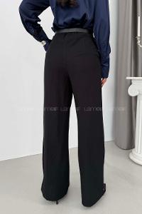 Lamelif Yüksek Bel Palazzo Pantolon Siyah