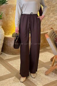 Bitter Brown Tensel Normal Waist Comfortable Pants