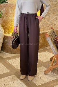Bitter Brown Tensel Normal Waist Comfortable Pants