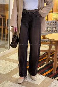 Lamelif Çift Pensli Boyfriend Pantolon Kahverengi