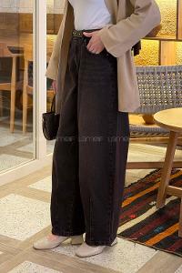 Lamelif Çift Pensli Boyfriend Pantolon Kahverengi