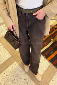 Lamelif Çift Pensli Boyfriend Pantolon Kahverengi