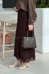 Bitter Brown Cotton Straight Skirt Skirt