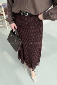 Bitter Brown Cotton Straight Skirt Skirt