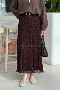 Bitter Brown Cotton Straight Skirt Skirt