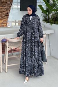 Lamelif Katleya Model Elbise Antrasit