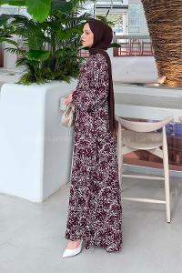 Lamelif Katleya Model Elbise Bordo