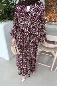 Lamelif Katleya Model Elbise Bordo