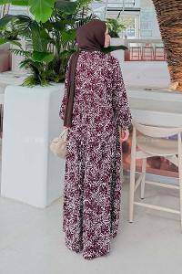 Lamelif Katleya Model Elbise Bordo