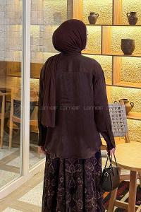 Bitter Brown Shirt Collar Long Arm Polyester Unprinted Shirt