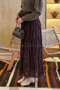 Lamelif Krinkıl Etek Acı Kahve