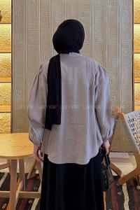 Stone Shirt Collar Long Arm Cotton Unprinted Shirt