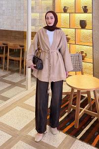 Mink Long Arm Linen Kimono