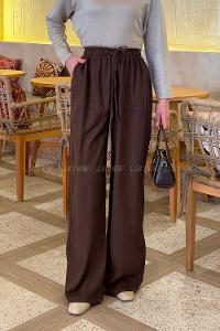 Bitter Brown Linen High Waist Comfortable Pants