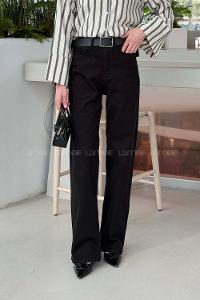 Lamelif Yüksek Bel Straight Leg Pantolon Siyah