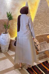 Lamelif Asimetrik Kapamalı Takım Taş Rengi