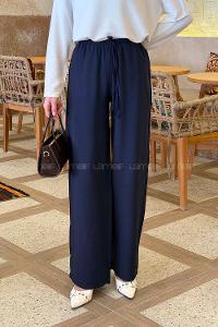 Navy Blue Tensel Normal Waist Comfortable Pants