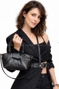 Lamelif Paris Kadın Pase Soft Deri Askılı Çanta Siyah