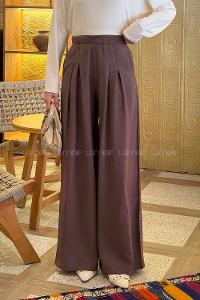 Soft Brown Cotton Fabric High Waist Comfortable Pants