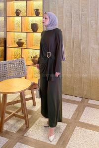 Lamelif Toka Detaylı Asimetrik Takım Haki