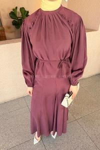 Lamelif Birit Düğme Detaylı Takım Mürdüm