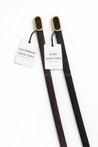 Lamelif Kadın 2 li Ithal Oval Gold Tokalı Ince Kemer, Pantolon Kemeri, Gömlek Kemeri, Ceket Kemeri