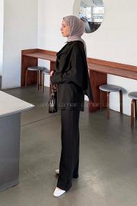 Bitter Brown Shirt Collar Long Arm Viscose Fabric Regular Trousers Material Suit