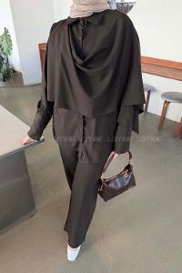 Bitter Brown Shirt Collar Long Arm Viscose Fabric Regular Trousers Material Suit